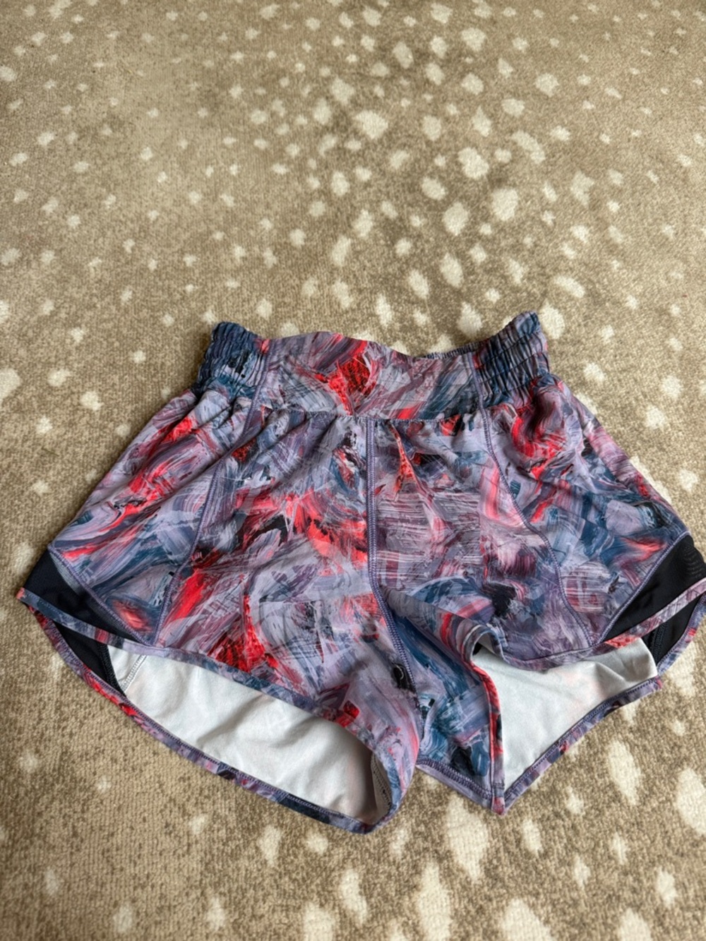 lululemon athletica Women’s Abstract Purple and Red Running Shorts